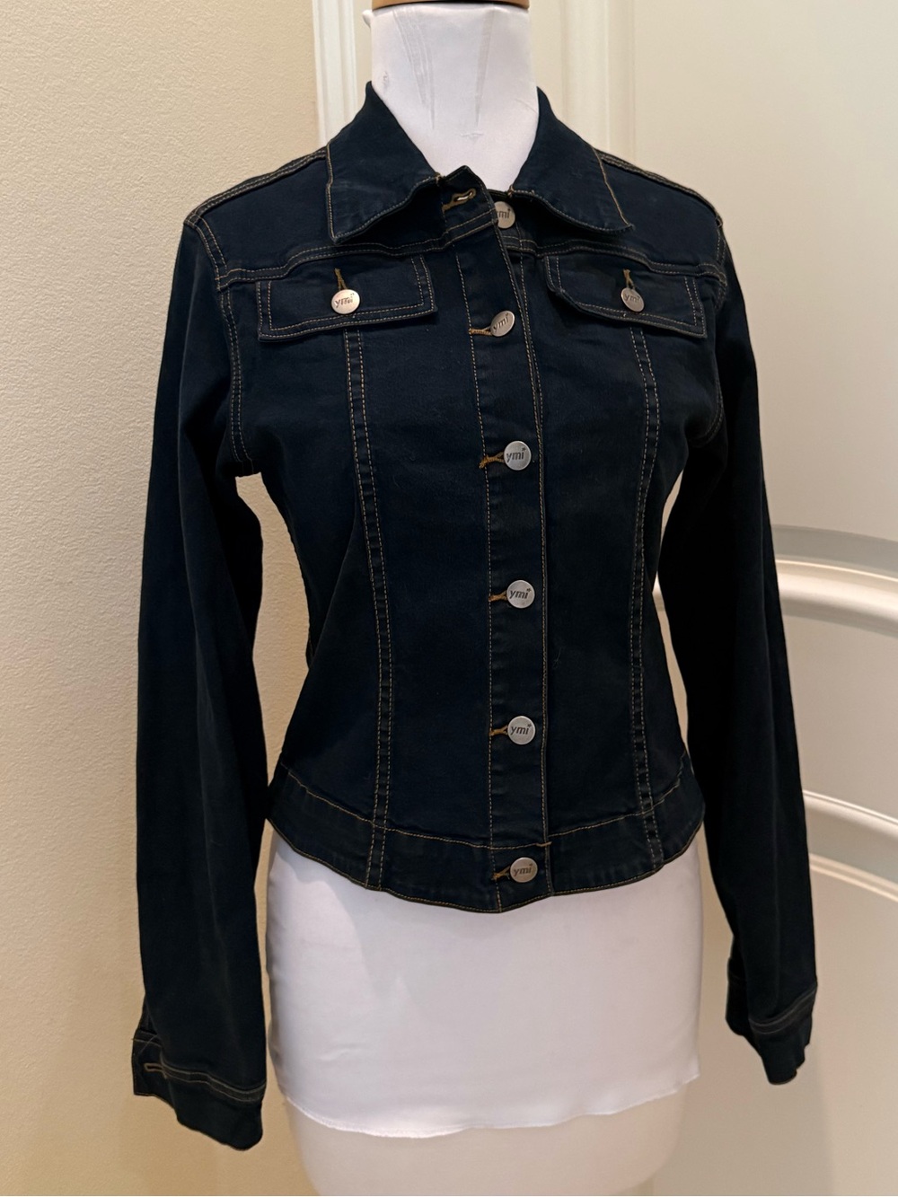 Y2K YMI let’s UMI stretch dark blue denim jacket
